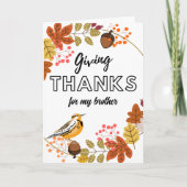 Carte Thanksgiving Wreath for Brother Custom Front Text (Devant)