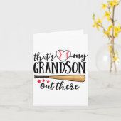 Carte That's My Grandson Out There Baseball Grandma Squa (Fleur jaune)