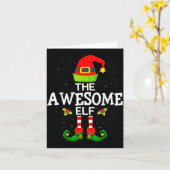 Carte The Awesome Elf Christmas Family Matching Pajama (Fleur jaune)