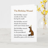 Carte The Birthday Weasel - un poème d'anniversaire amus (Fleur jaune)