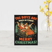 Carte The Boys Are Back In Town Merry Christmas  (Fleur jaune)