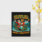 Carte The Boys Are Back In Town Merry Christmas Design (Fleur jaune)