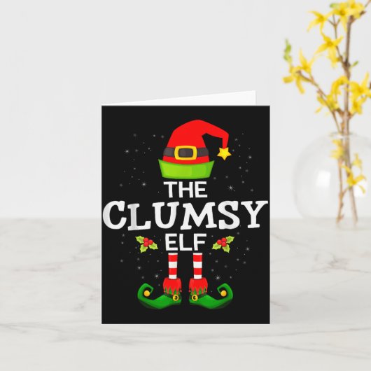 Carte The Clumsy Elf Christmas Family Matching Pajama  (Fleur jaune)