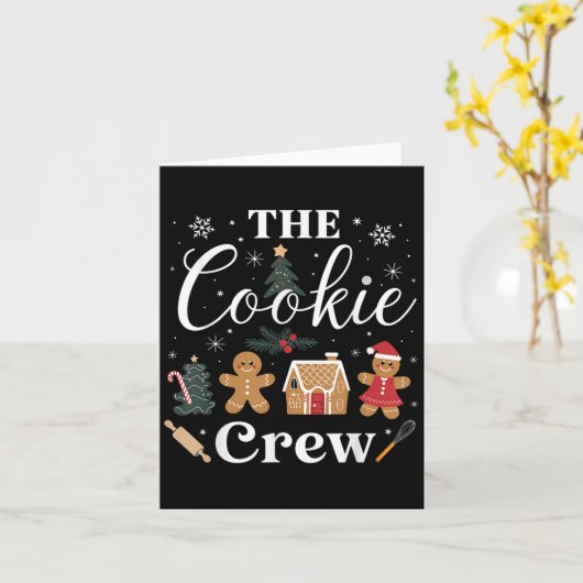 Carte The Cookie Crew Christmas Baking Cookie Lover Kids (Fleur jaune)