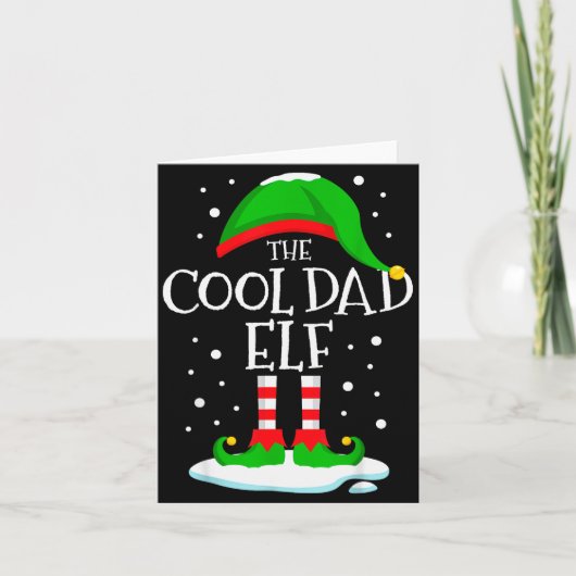 Carte The Cool Dad Elf Christmas Family Matching Xmas Da (Devant)