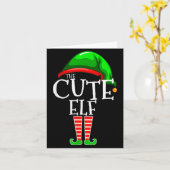 Carte The Cute Elf Group Matching Family Christmas (Fleur jaune)