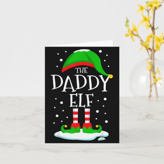 Carte The Daddy Elf Christmas Family Matching Xmas Dad G (Fleur jaune)