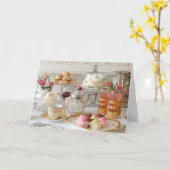 Carte Thé d'après-midi anglais, scones, fantaisies de (Fleur jaune)