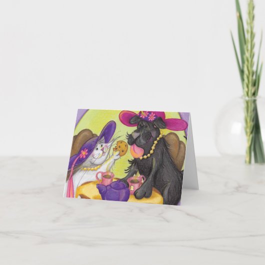 Carte Thé de chien et de chat/carte de note (Devant)