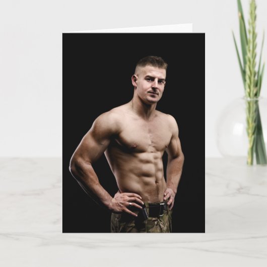 Carte The Epitome of Strength Hot Guy Greetings Card (Devant)