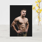 Carte The Epitome of Strength Hot Guy Greetings Card (Fleur jaune)