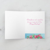Carte Thé et fleurs Joyeux Pois doux d'anniversaire (Intérieur)