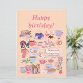 Carte Thé Et Livres Anniversaire (Debout devant)