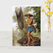Carte The Fisher from Sacag Fine Art Greetings Card (Fleur jaune)