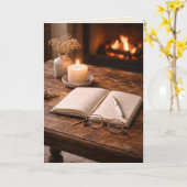 Carte The Glow of Solitude Fireside Still Life Art Card (Fleur jaune)