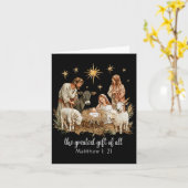 Carte The Greatest For All Christmas Nativity Jesus Chri (Fleur jaune)