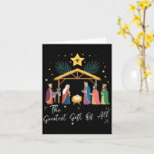 Carte The Greatest Gift For All Christmas Nativity Jesus (Fleur jaune)