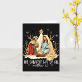 Carte The Greatest Gift For All Christmas Nativity Jesus (Fleur jaune)