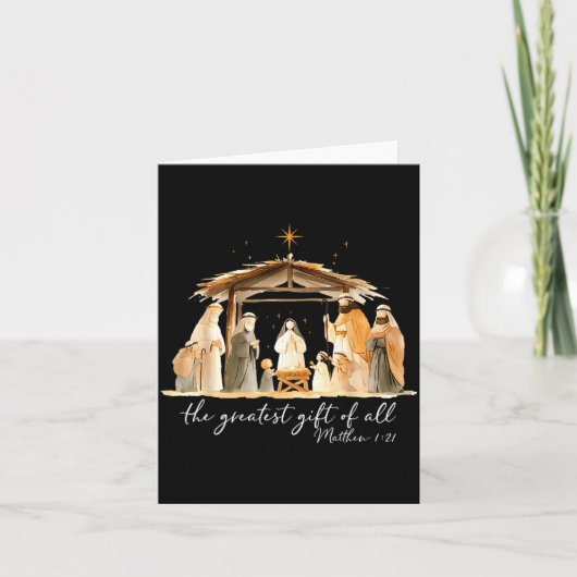 Carte The Greatest Gift Of All Nativity Scene Christian (Devant)
