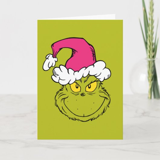 Carte The Grinch in Pink Santa Hat (Devant)
