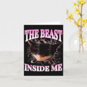 Carte The Inside Me Funny Cat Humor Cute Silly Cat Meme (Fleur jaune)