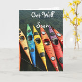 Carte The Kayaks Are Waiting!  Get Well Card (Fleur jaune)