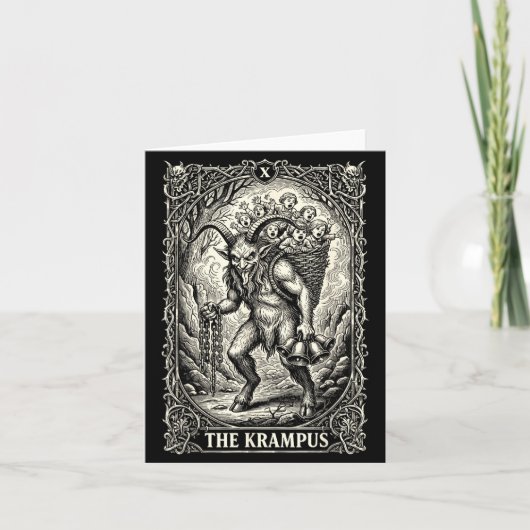 Carte The Krampus Tarot Card Goth Witchy Black Pajamas C (Devant)