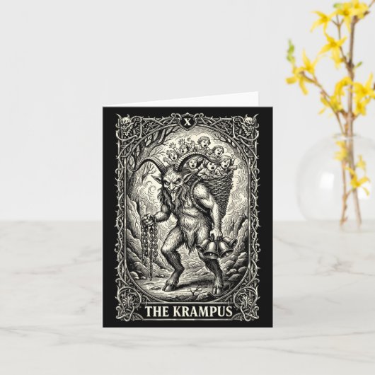 Carte The Krampus Tarot Card Goth Witchy Black Pajamas C (Fleur jaune)
