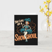 Carte The Life Of A Showghoul Retro Halloween Show Skele (Fleur jaune)
