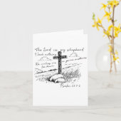 Carte The Lord Is My Shepherd Psalm 23 Cross Meadow (Fleur jaune)