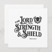 Carte The Lord is My Strength Scripture Flat Note Card (Devant / Derrière)