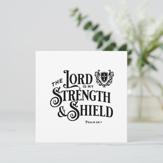Carte The Lord is My Strength Scripture Flat Note Card (Debout devant)