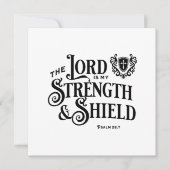 Carte The Lord is My Strength Scripture Flat Note Card (Devant)