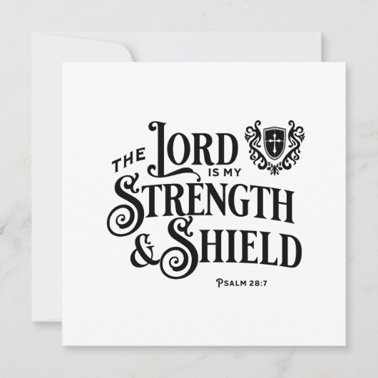 Carte The Lord is My Strength Scripture Flat Note Card (Devant)