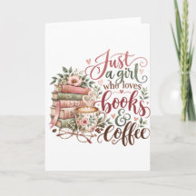 The Lover of Books and Coffee Greeting Card