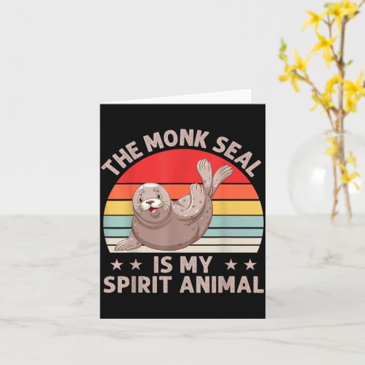 Carte The Monk Seal Is My Srit Animal Caribbean Monk Sea (Fleur jaune)