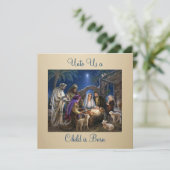 Carte The Nativity of Baby Jesus Christmas Greetings (Debout devant)