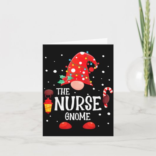 Carte The Nurse Gnome Matching Family Christmas Gnome Pa (Devant)