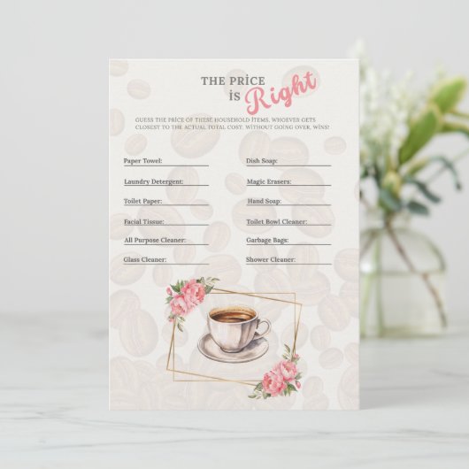 Carte The Price Is Right Bridal Shower Game (Debout devant)