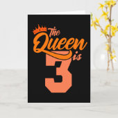 Carte THE QUEEN IS 3 Year Old 3rd Birthday Daughter Girl (Fleur jaune)