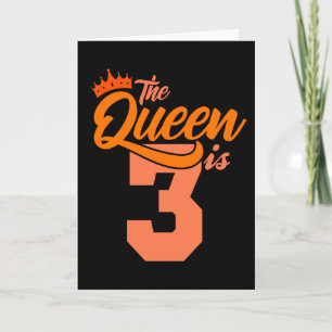 Carte THE QUEEN IS 3 Year Old 3rd Birthday Daughter Girl