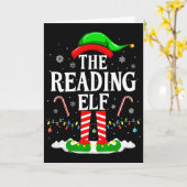 Carte The Reading Elf Xmas Funny Book Lover Christmas Bo (Fleur jaune)