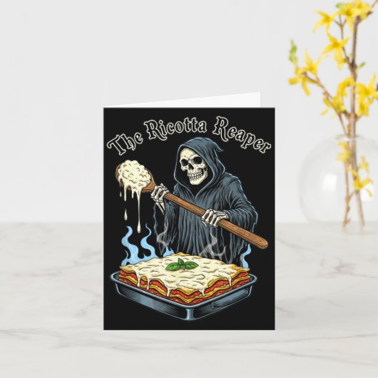 Carte The Ricotta Reaper Funny Italian Halloween Lasagna (Fleur jaune)