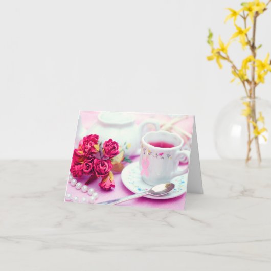 Carte Thé rose (Fleur jaune)