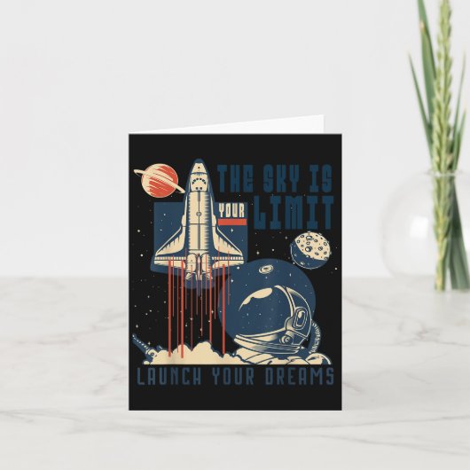 Carte The Sky Is Your Limit Space Rocket Shuttle Motivat (Devant)