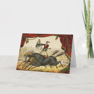 Carte The Two Horse Act, Circus Performance, vers 1874.