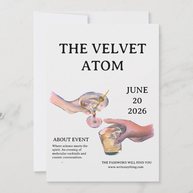 Carte The Velvet Atom: A Molecular Cocktail Event (Devant)