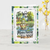 Carte The World Needs More People Like You Turtle (Fleur jaune)
