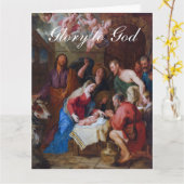 Carte The Worship of the Shepherds Christmas Greetings (Fleur jaune)