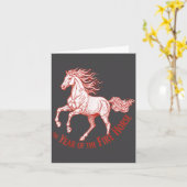 Carte The Year Of The Fire Horse 2026 Celebration  (Fleur jaune)